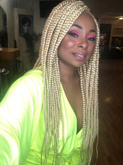 Blonde box braid wig